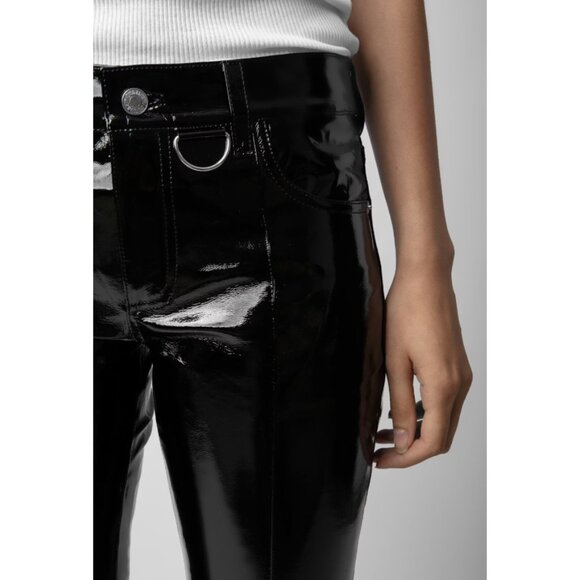 Zadig & Voltaire | Peko Vinyl Leather Pants In Black - Picture 2 of 15